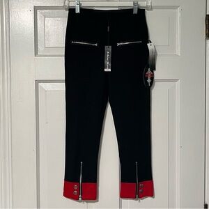 Athena Marie Essentials red cuffs silver-tone hardware. 
tummy control pants